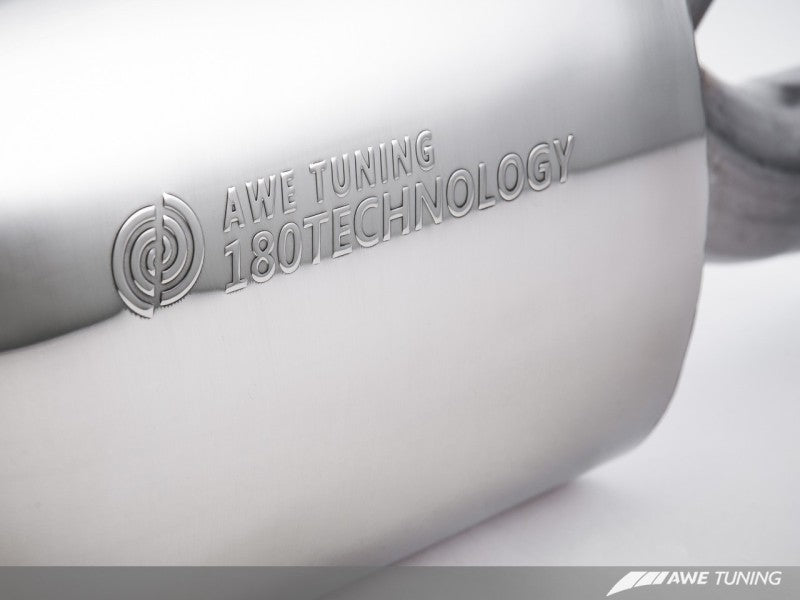 AWE Tuning 3015-22010 - Audi B8 A4 Touring Edition Exhaust - Single Side Polished Silver Tips