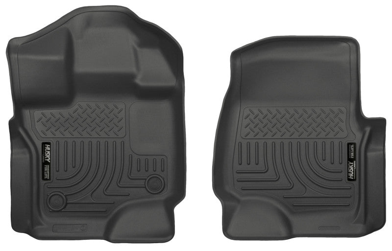 Husky Liners FITS: 18361 - 15 Ford F-150 Super/Super Crew Cab WeatherBeater Black Front Floor Liners