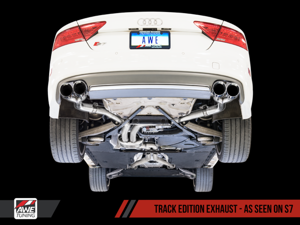 AWE Tuning 3020-43050 - Audi C7 / C7.5 S6 4.0T Track Edition Exhaust - Diamond Black Tips