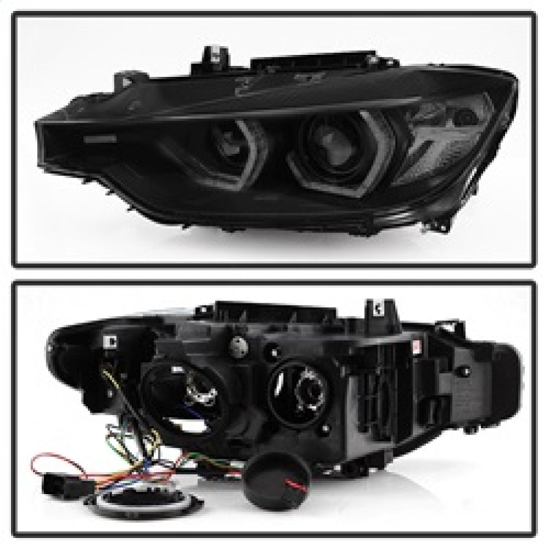 SPYDER 5085047 -Spyder 12-14 BMW F30 3 Series 4DR Projector Headlights - LED DRL - Blk Smoke PRO-YD-BMWF3012-DRL-BSM