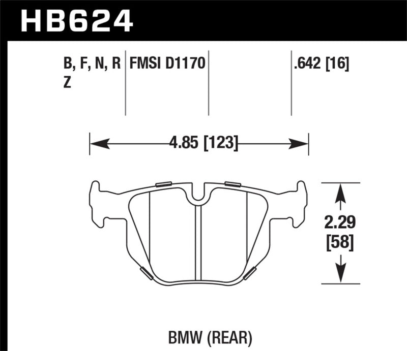 Hawk Performance HB624N.642 - Hawk 06 BMW 330i/330xi / 07-09 335i / 07-08 335xi / 09 335d / 08-09 328i HP+ Street Rear Brake Pads