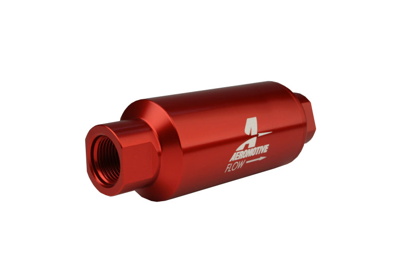 Aeromotive 12335 - In-Line Filter - AN-10 size - 40 Micron SS Element - Red Anodize Finish