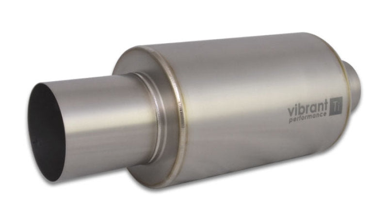Vibrant 17565 - Titanium Muffler w/Straight Cut Natural Tip 3.5in Inlet / 3.5in Outlet