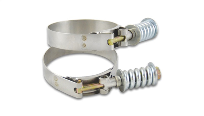 Vibrant 27830 - SS T-Bolt Clamps Pack of 2 Size Range: 3.22in to 3.52in OD For use w/ 3in ID Coupling