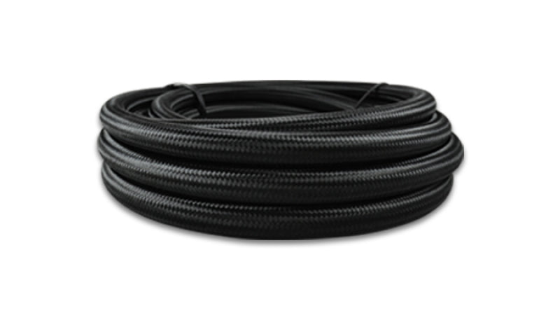 Vibrant 18988 - -8 AN Black Nylon Braided Flex Hose w/ PTFE liner (5FT long)