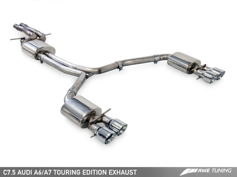 AWE Tuning 3015-43074 - Audi C7.5 A7 3.0T Touring Edition Exhaust - Quad Outlet Diamond Black Tips