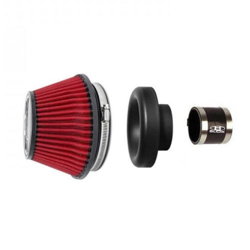 BLOX Racing BXIM-00324 - Shorty Performance 5in Air Filter w/4in Velocity Stack and Coupler Kit