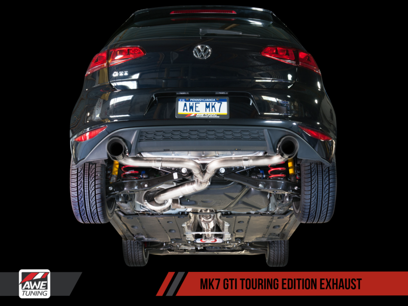 AWE Tuning 3015-33050 - VW MK7 GTI Touring Edition Exhaust - Diamond Black Tips