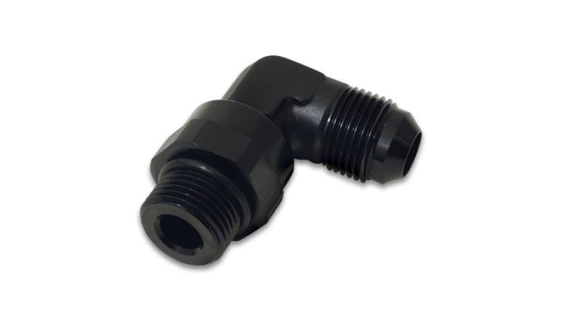 Vibrant 16963 - -8AN Male Flare to Male -6AN ORB Swivel 90 Degree Adapter Fitting - Anodized Black