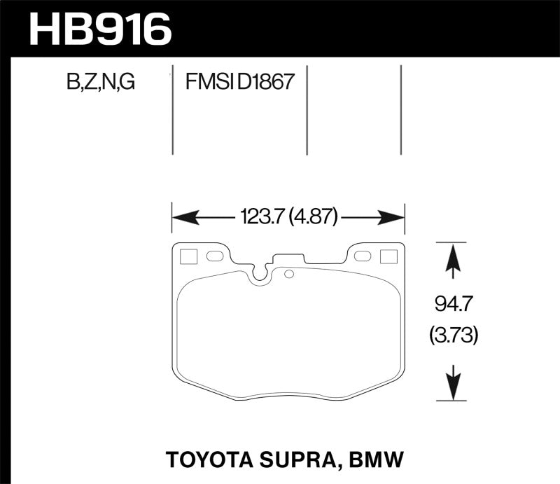 Hawk Performance HB916B.740 - Hawk 2020 Toyota Supra / 19-20 BMW Z4 HPS 5.0 Front Brake Pads