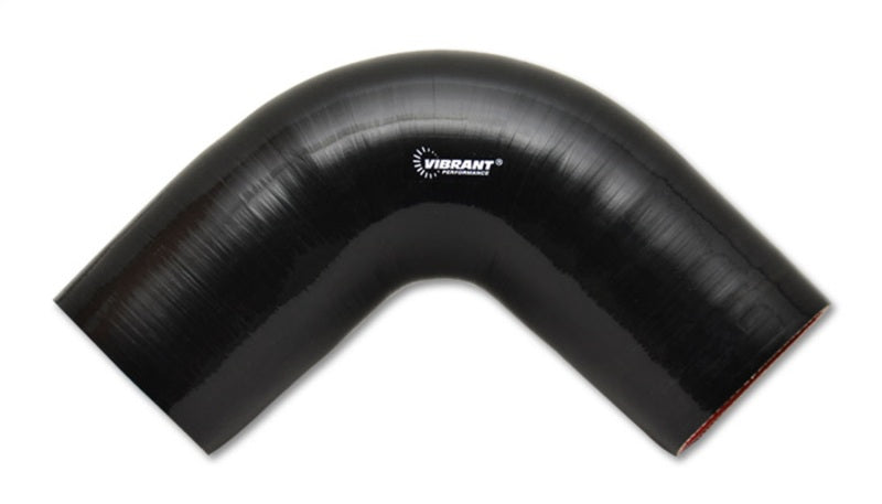 Vibrant 2843 - 4 Ply Reinforced Silicone Elbow Connector - 1.75in I.D. - 90 deg. Elbow (BLACK)