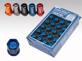 Rays WDURA4212150U - Dura-Nut L42 Straight Type 12X1.50 Lug Nut Set 16 Lug 4 Lock Set - Blue