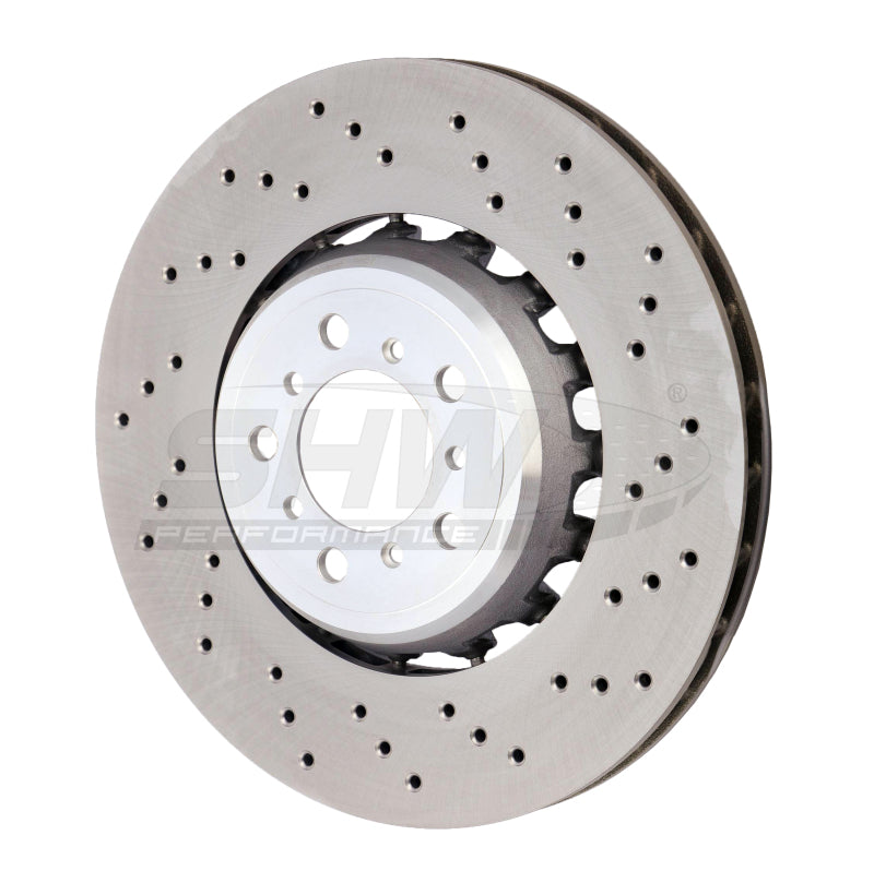 SHW Performance BFR44810 -SHW 15-18 BMW M3 3.0L Right Front Cross-Drilled Lightweight Brake Rotor