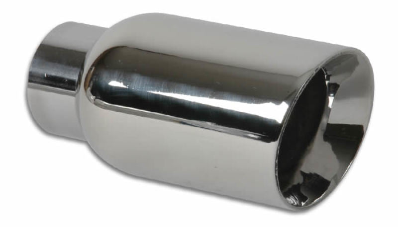 Vibrant 1207 - 4in Round SS Exhaust Tip (Double Wall Angle Cut Beveled Outlet)