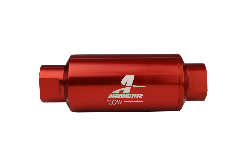 Aeromotive 12335 - In-Line Filter - AN-10 size - 40 Micron SS Element - Red Anodize Finish