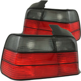 ANZO 221200 - 1992-1998 BMW 3 Series E36 Sedan Taillights Red/Smoke