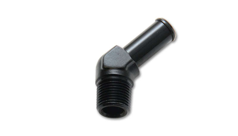 Vibrant 11220 - 1/8 NPT to 1/4in Barb Straight Fitting 45 Deg Adapter - Aluminum