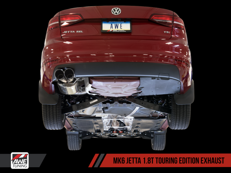 AWE Tuning 3015-22058 - Mk6 GLI 2.0T - Mk6 Jetta 1.8T Touring Edition Exhaust - Polished Silver Tips