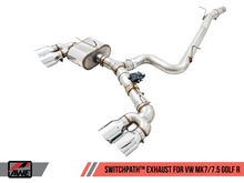 Load image into Gallery viewer, AWE Tuning 3025-42064 - Mk7 Golf R SwitchPath Exhaust w/Chrome Silver Tips 102mm