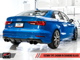 AWE Tuning 3015-43150 - Audi 8V S3 Track Edition Exhaust w/Diamond Black Tips 102mm