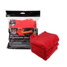 Load image into Gallery viewer, Chemical Guys MIC34103 - Happy Ending Ultra Edgeless Microfiber Towel - 16in x 16in - Red - 3 Pack