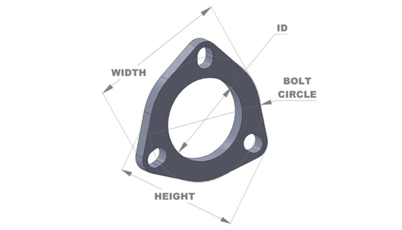 Vibrant 1481S - 3-Bolt T304 SS Exhaust Flange (2.25in I.D.)